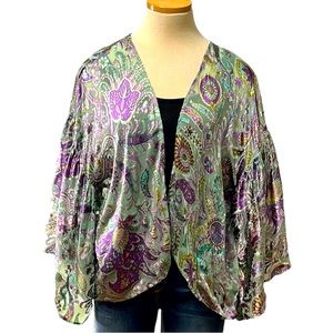 Anthropologie Multicolor Paisley Sheer Kimono One size